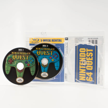 Open case showing disc art of Nintendo Quest 64 Limited Edition [Blu-ray]