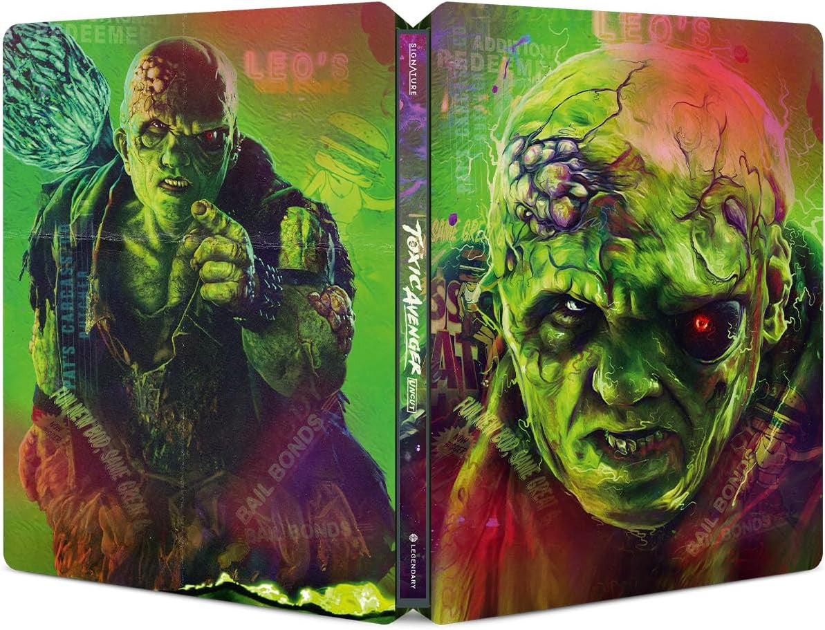 Full cover of The Toxic Avenger (2023) Limited Edition Steelbook (UK Import) [4K Ultra HD + Region B Blu-ray]