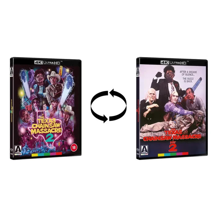 Reversible cover of The Texas Chainsaw Massacre 2 (UK Import) [4K Ultra HD + Region B Blu-ray]