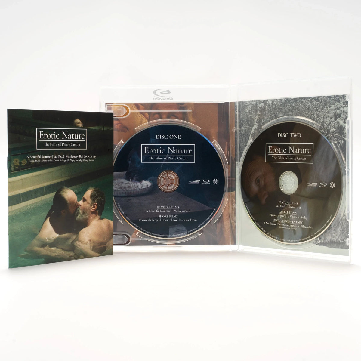 Open case showing disc art of Erotic Nature: The Films of Pierre Creton Limited Edition [Blu-ray]