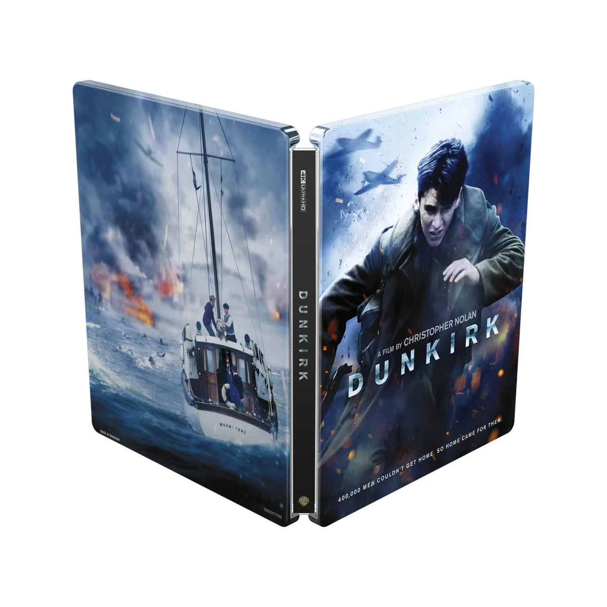 Full cover of Dunkirk Limited Edition Steelbook [4K Ultra HD + Region B Blu-ray] (UK Import)