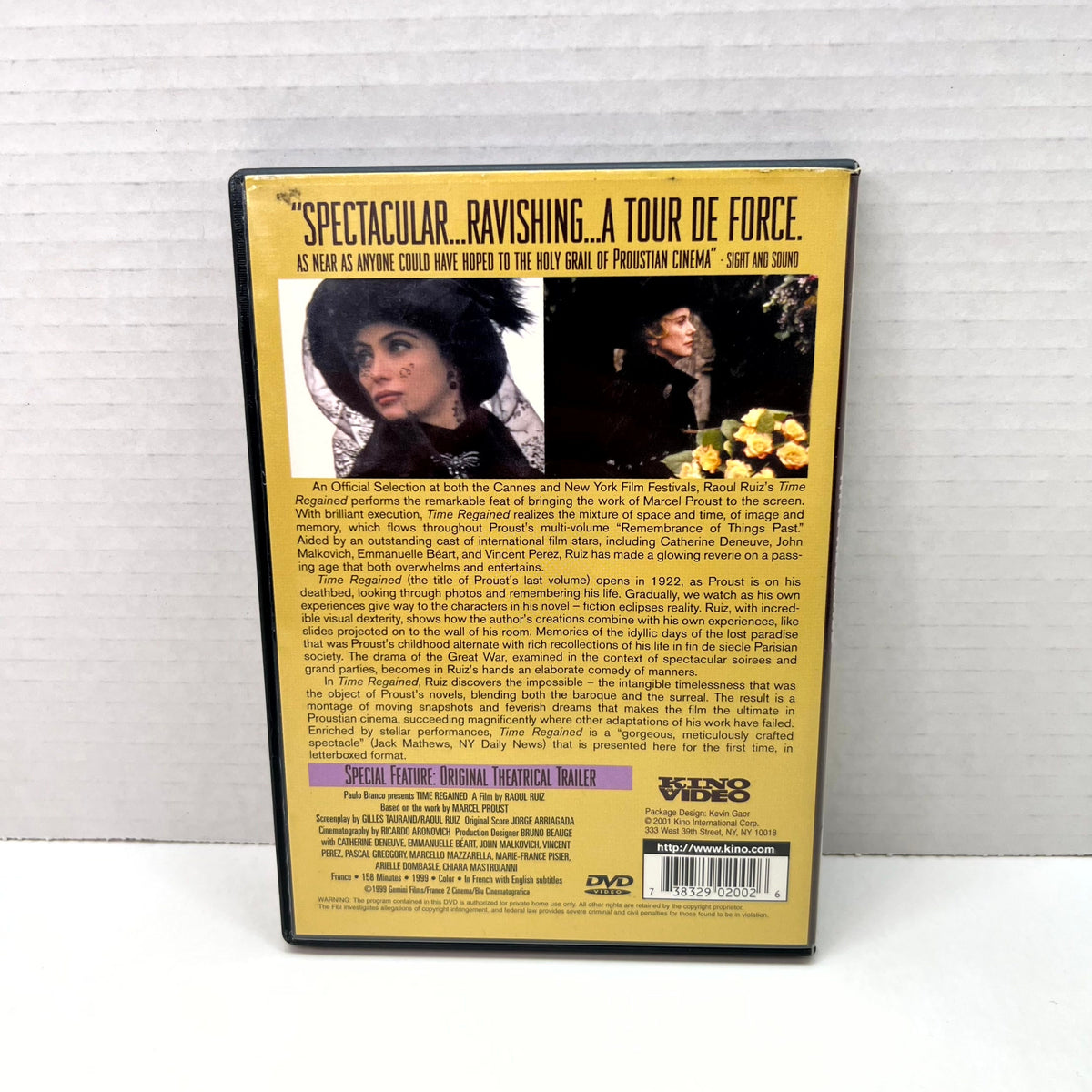 Back cover of Time Regained (French) [DVD]