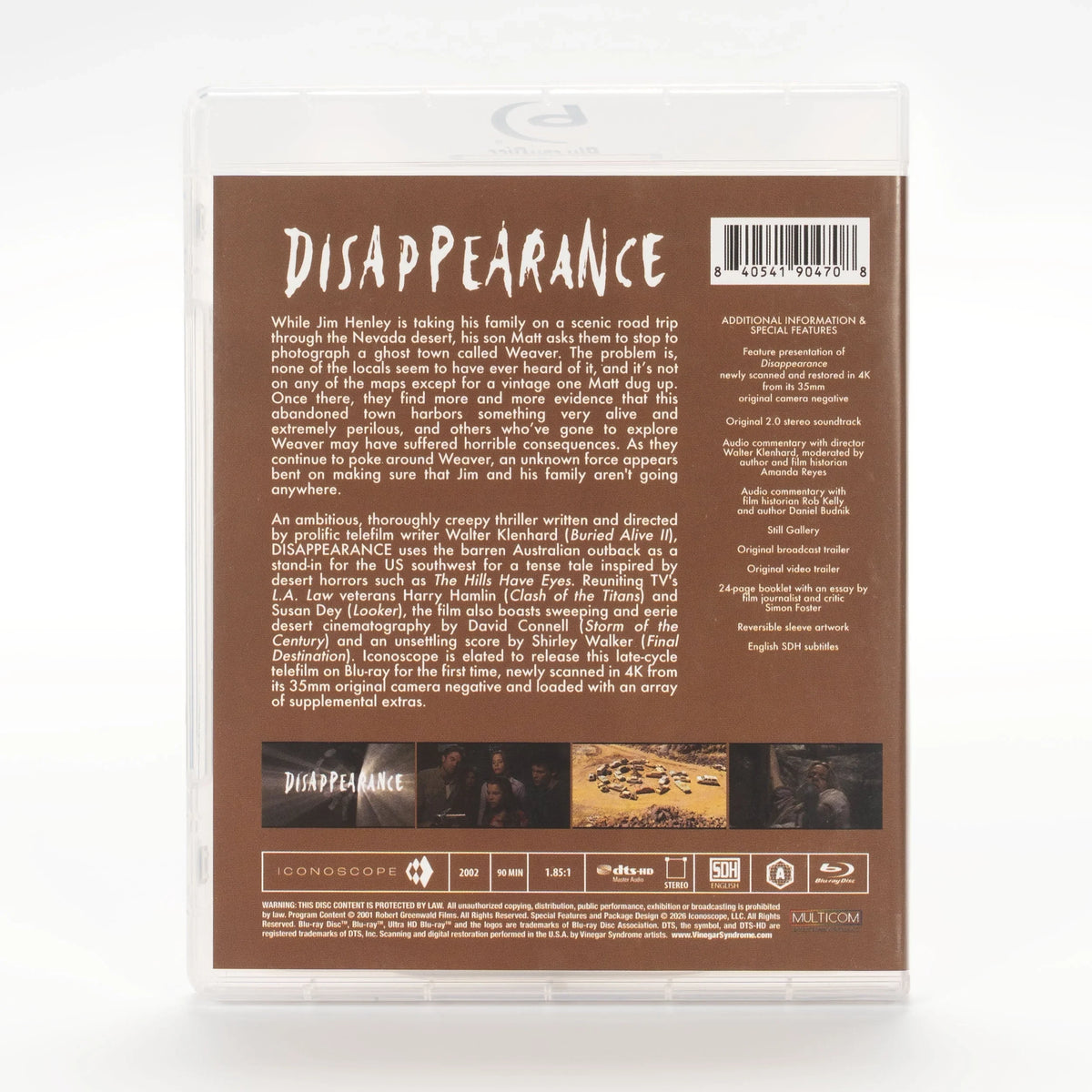 Back case of Disappearance [Blu-ray]