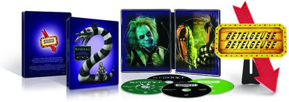Box contents of Beetlejuice 2-Film Collection Limited Edition Steelbook (UK Import) [4K Ultra HD + Region B Blu-ray]