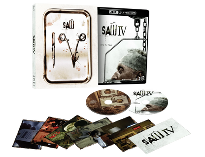 Box contents of Saw IV (2007) Limited Edition Lenticular Hardcase [4K Ultra HD + Blu-ray] (Australian Import)