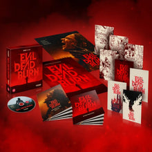 Box contents of Evil Dead Burn Ultimate Collector’s Edition (UK Import) [4K Ultra HD + Region B Blu-ray]