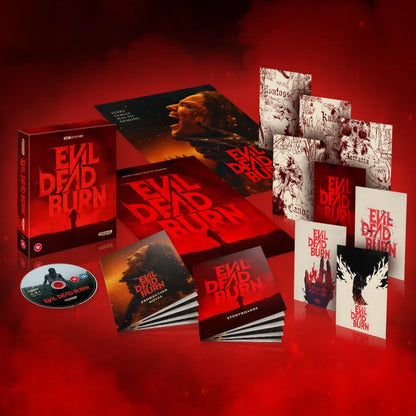 Box contents of Evil Dead Burn Ultimate Collector’s Edition (UK Import) [4K Ultra HD + Region B Blu-ray]