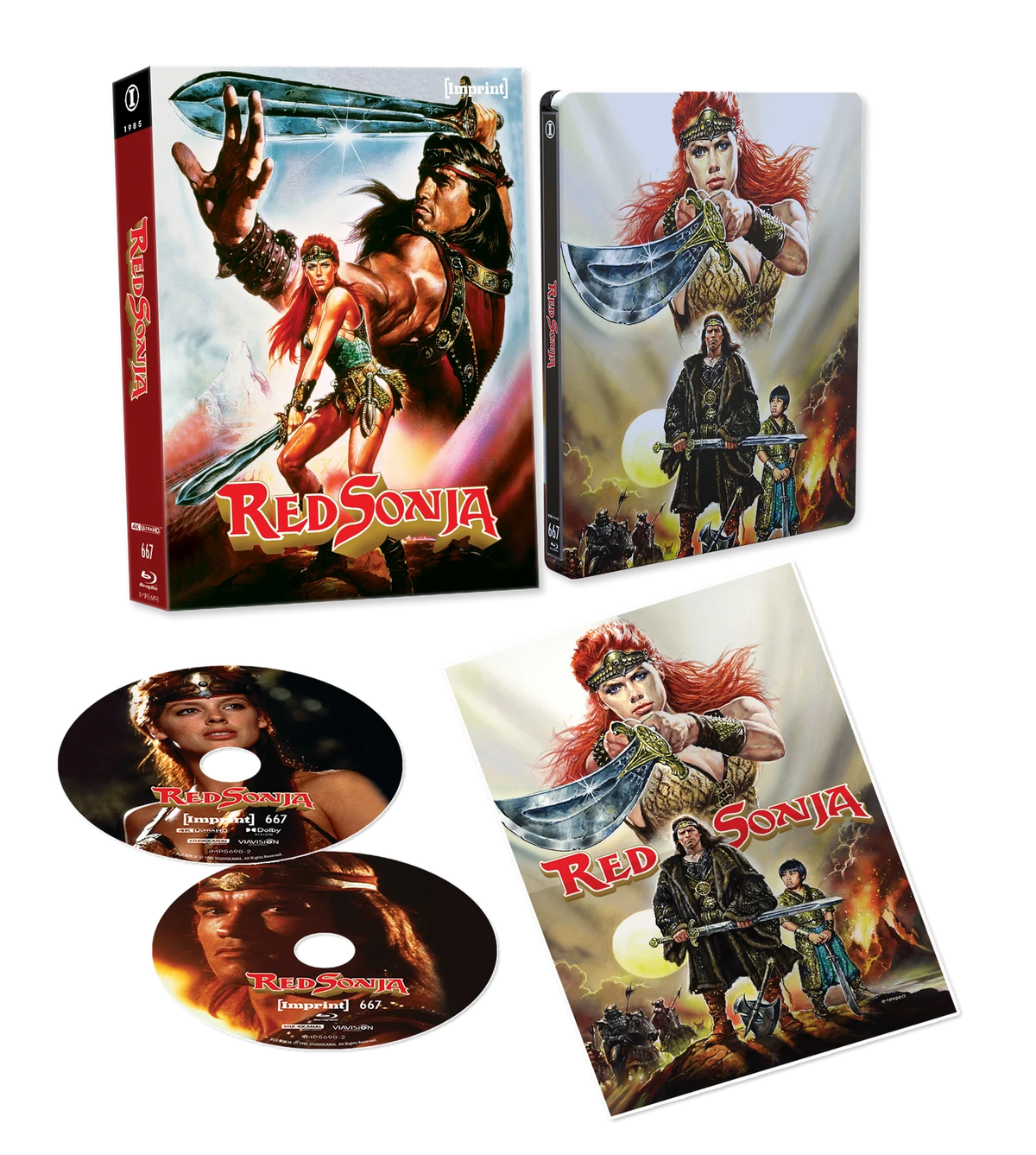 Box contents of Red Sonja (1985) Steelbook Lenticular [4K Ultra HD + Blu-ray]
