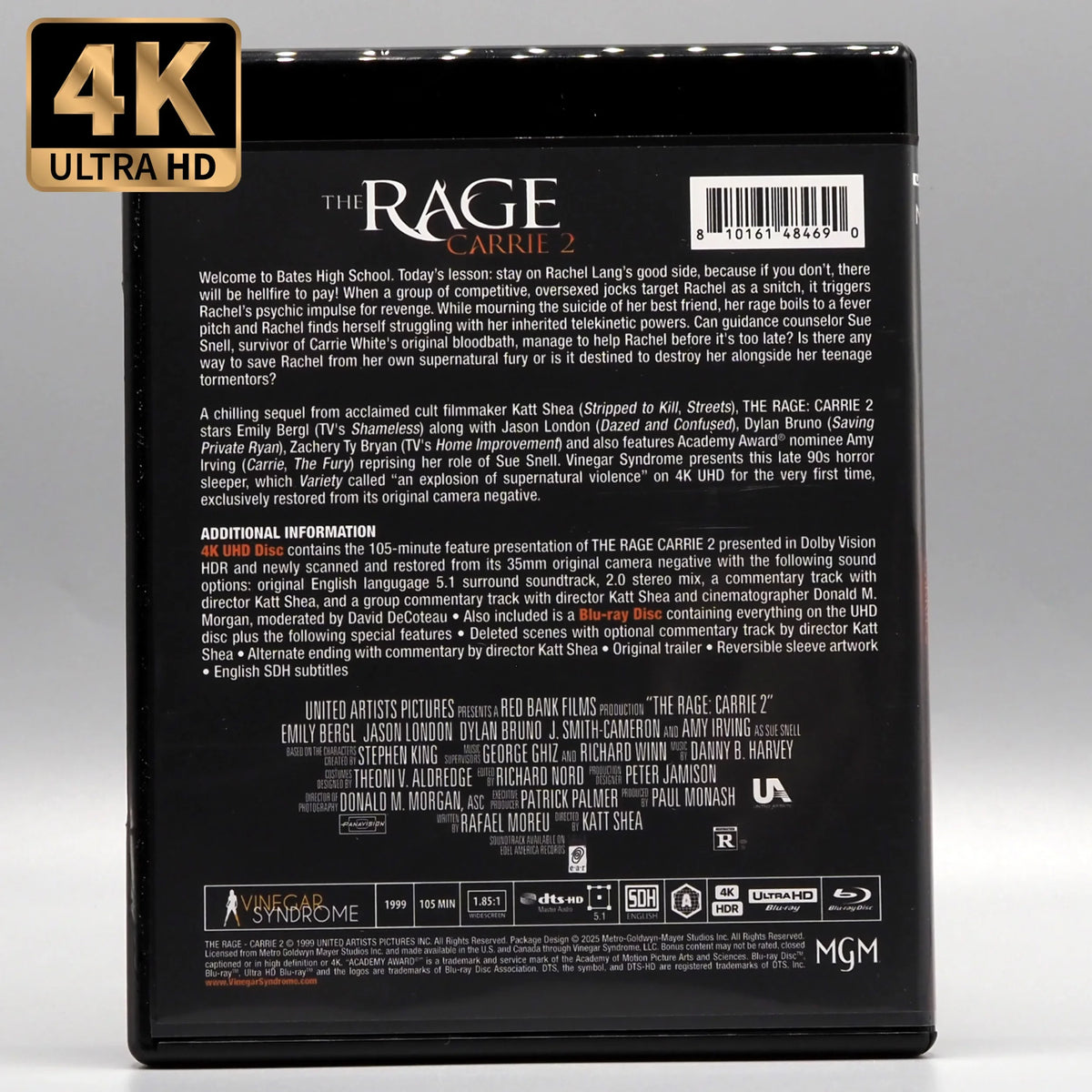 Back case of The Rage: Carrie 2 [4K Ultra HD + Blu-ray]