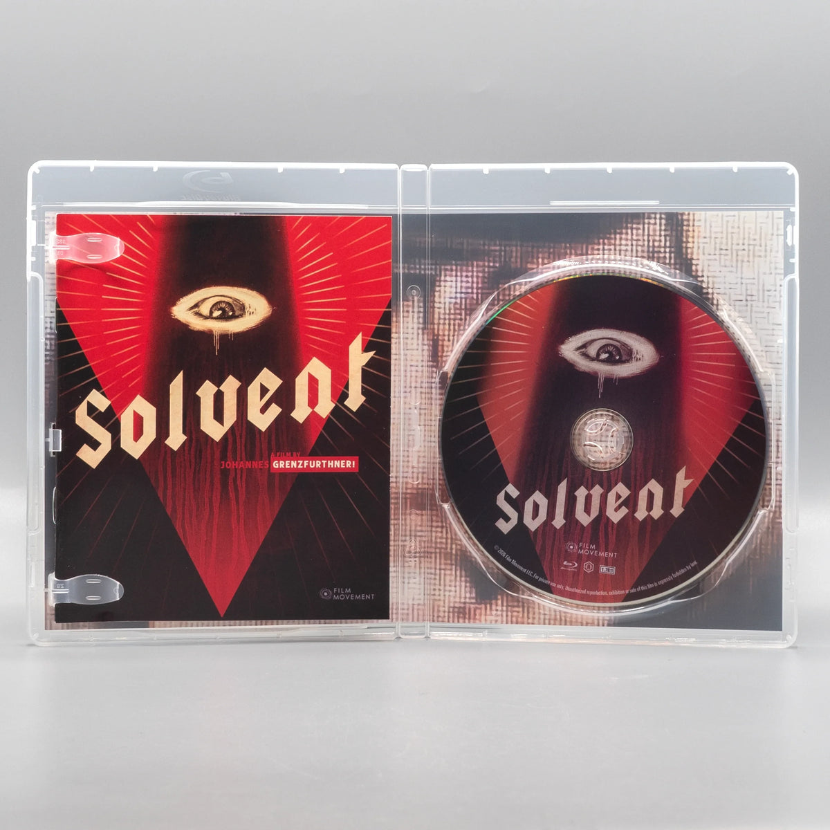 Open case showing disc art of Solvent [Blu-ray] — OOP Slip