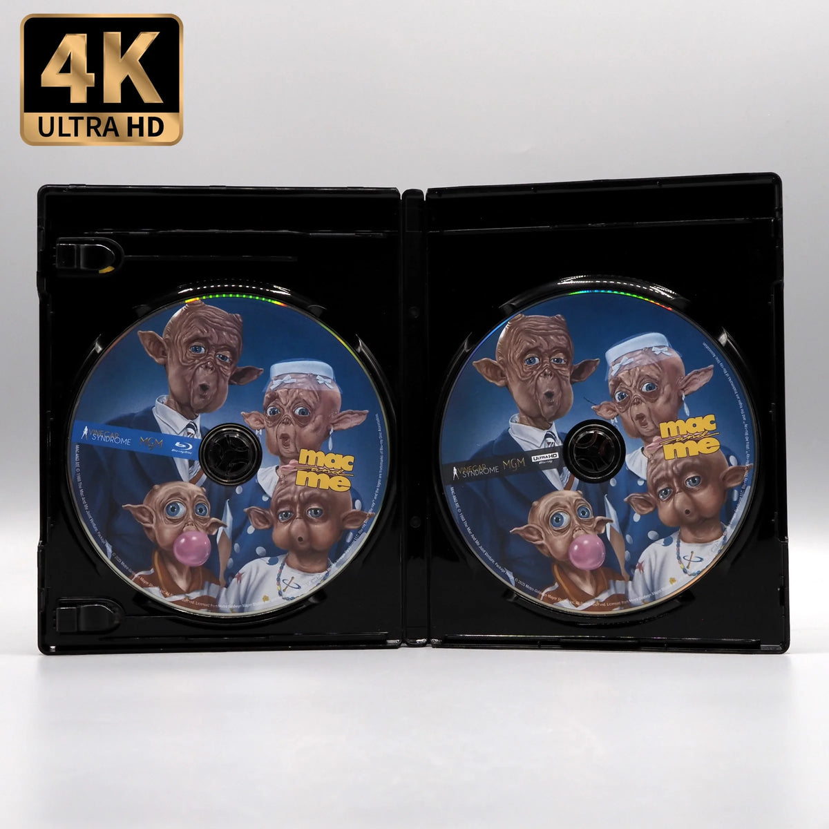 Open case showing discs of Mac and Me [4K Ultra HD + Blu-ray Set]