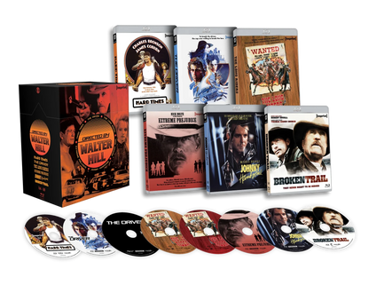 Box contents of Directed By… Walter Hill Limited Edition 8-Disc Hardbox [4K Ultra HD + Blu-ray] (Australian Import)