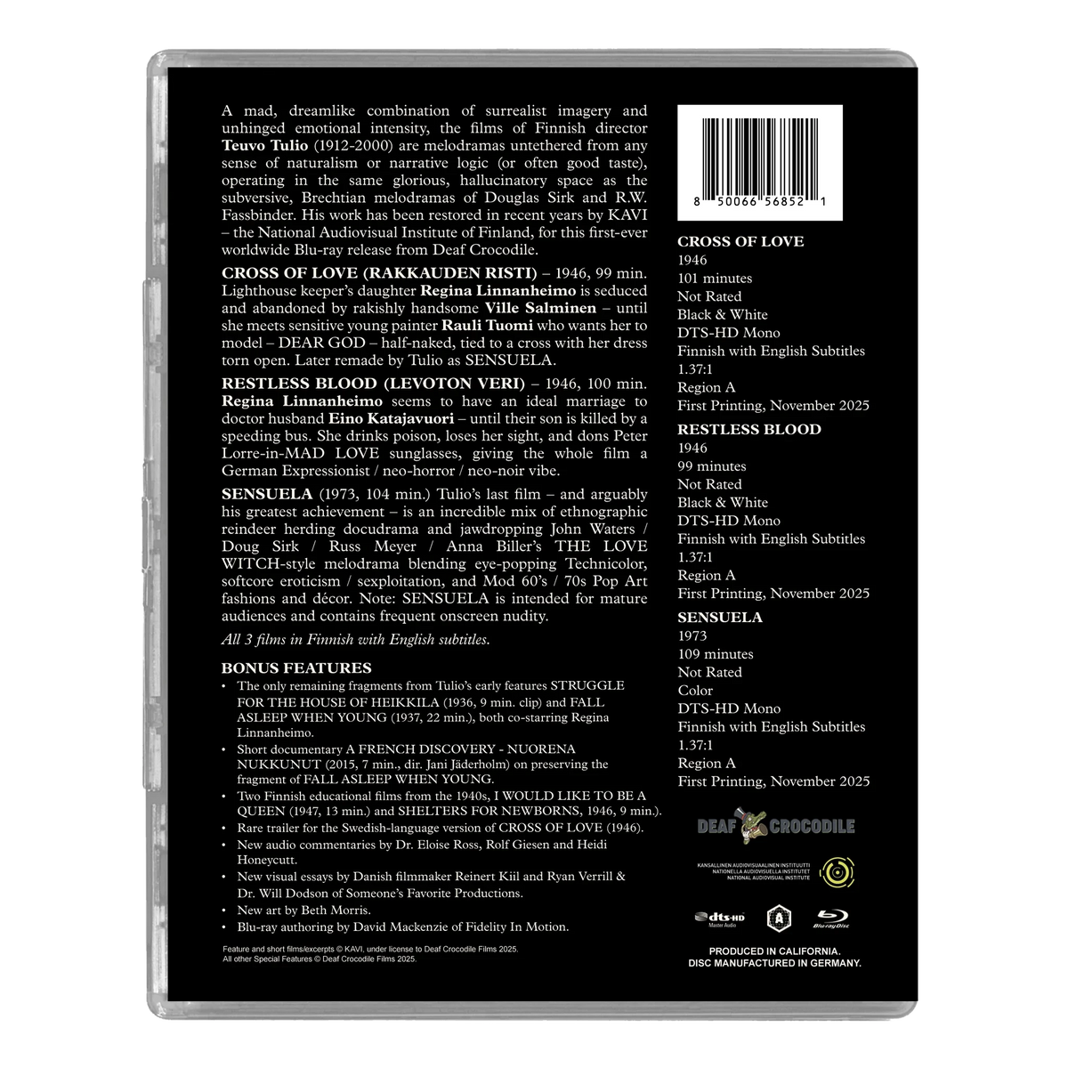 Back case of 3x Teuvo Tulio Deluxe Limited Edition [Blu-ray]