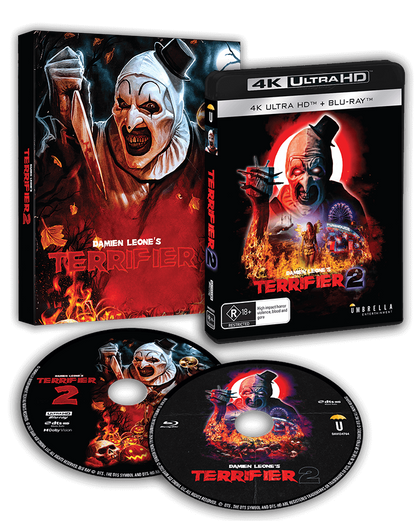 Front cover of Terrifier 2 from ART ATTACK - Terrifier Collector's Edition Boxset [4K Ultra HD + Blu-ray] (Australian Import)