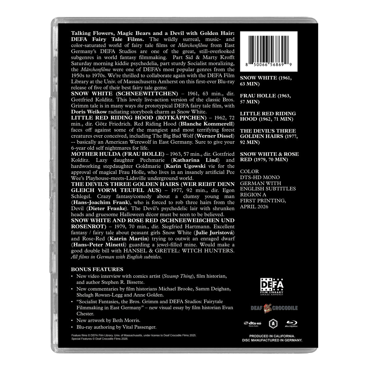 Back cover of DEFA Fairy Tale Films Standard Edition [Blu-ray]