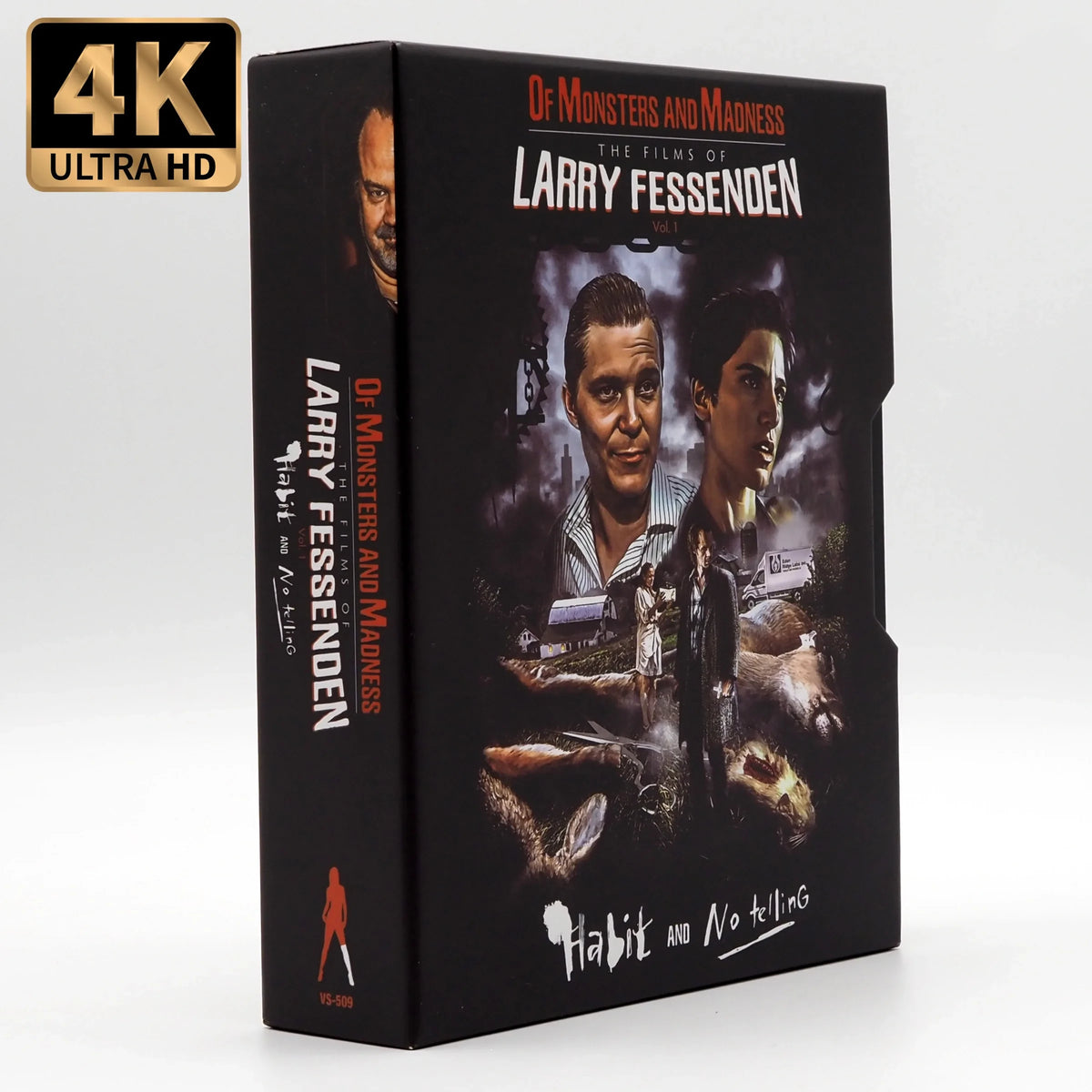 Side of hard slipcase of Films of Larry Fessenden: Volume 1 – Habit & No Telling [4K Ultra HD + Blu-ray]