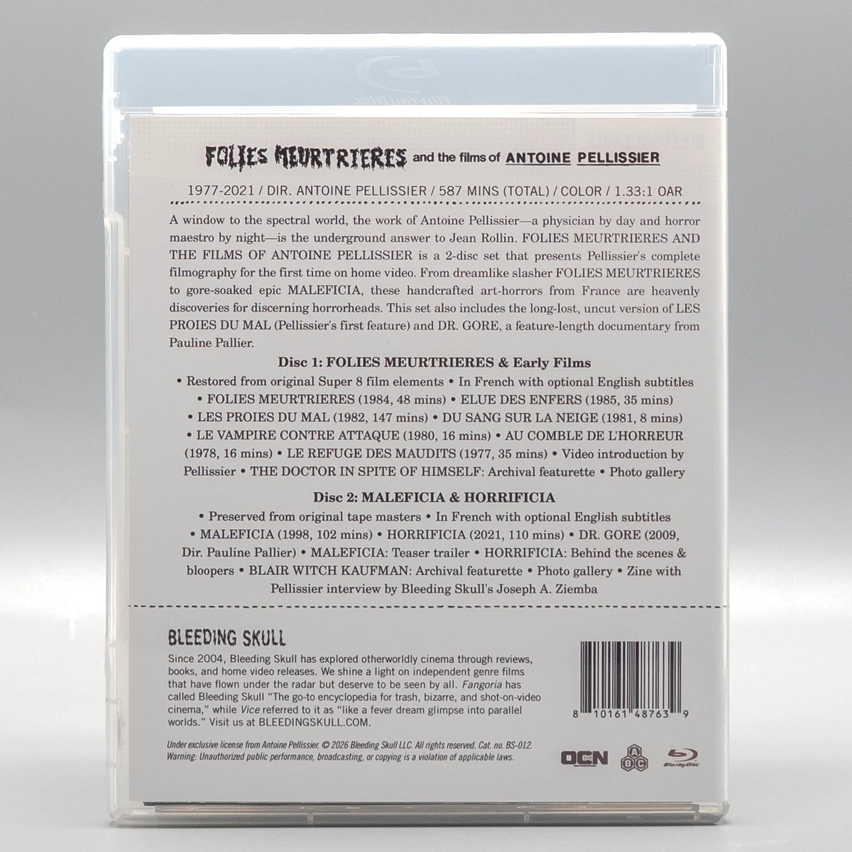 Back case of Folies Meurtrieres; Films of Antoine Pellissier (Standard) [Blu-ray]