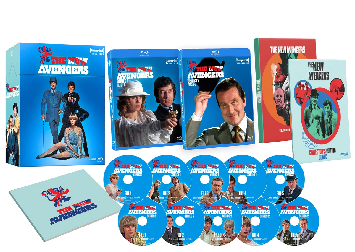 Box contents of The New Avengers: The Complete Series (1976 - 1977) 10-Disc Limited Edition Hardbox [Blu-ray] (Australian Import)