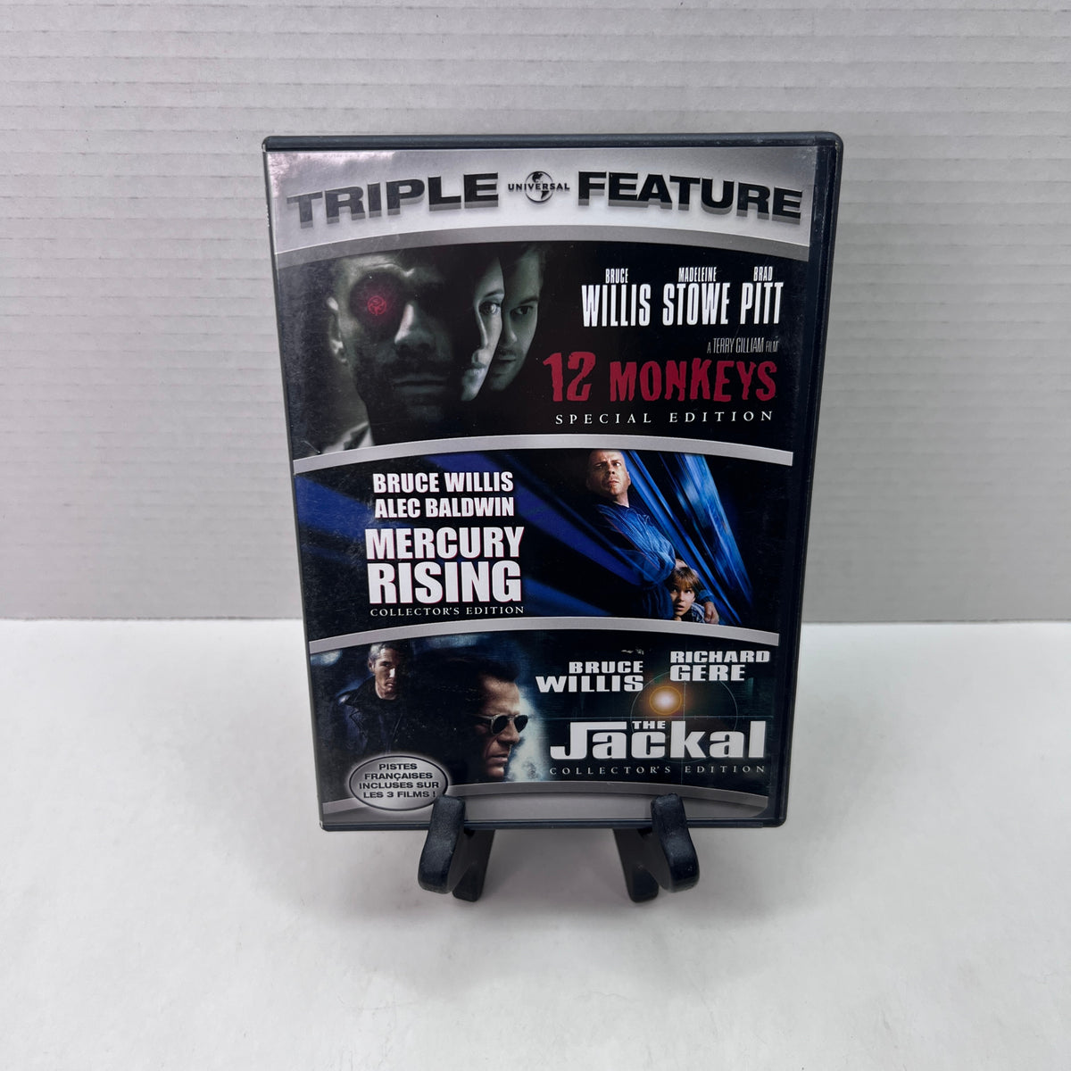 Front cover of Pre-Owned | Triple Feature: 12 Monkeys / Mercury Rising / The Jackal [DVD]