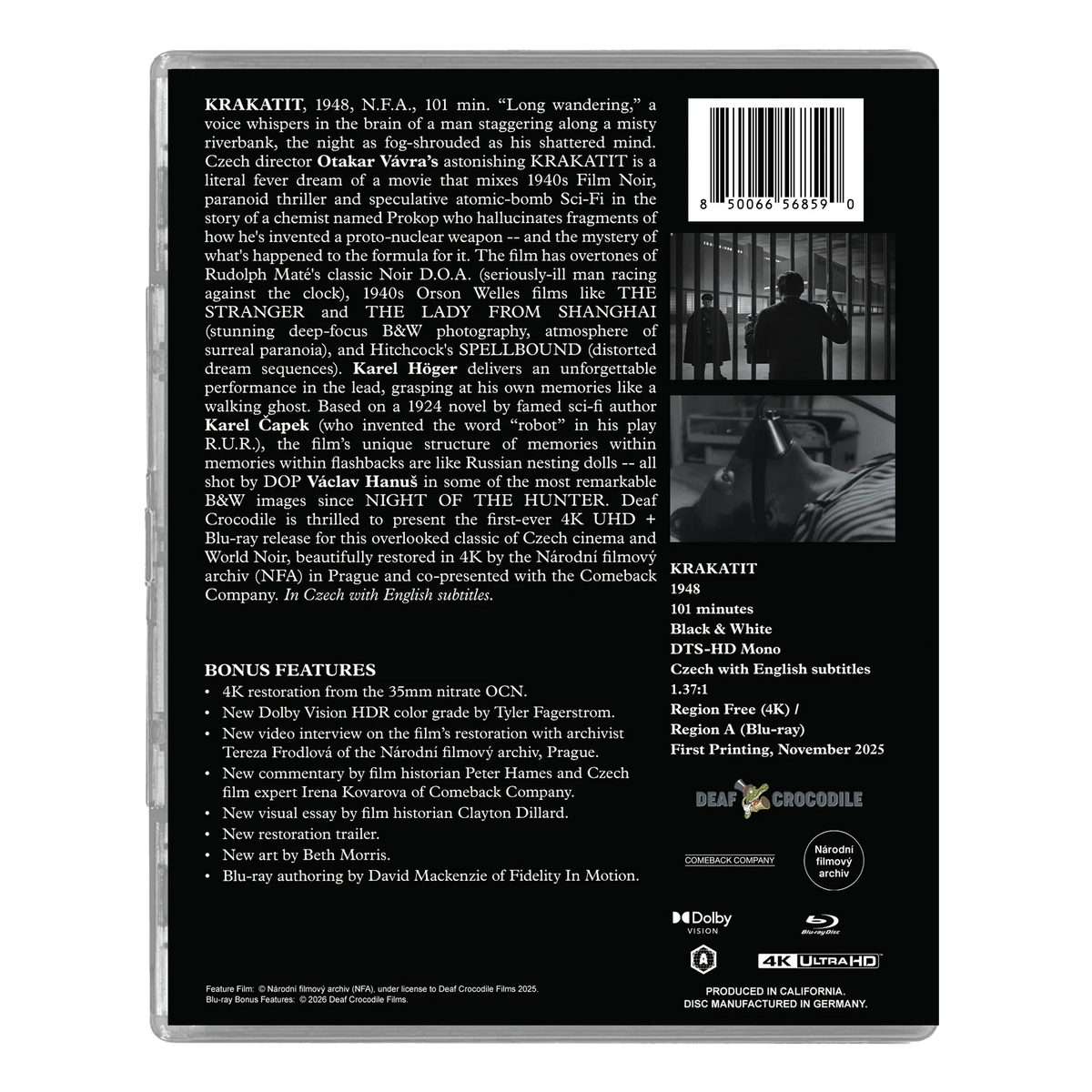 Back case of Krakatit Deluxe Limited Edition [4K Ultra HD + Blu-ray]