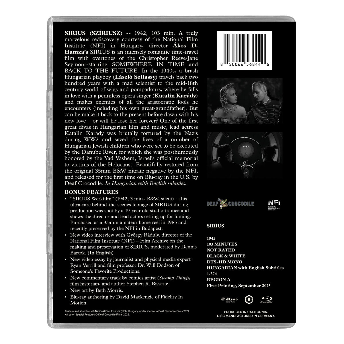 Back cover of Sirius [Blu-ray]