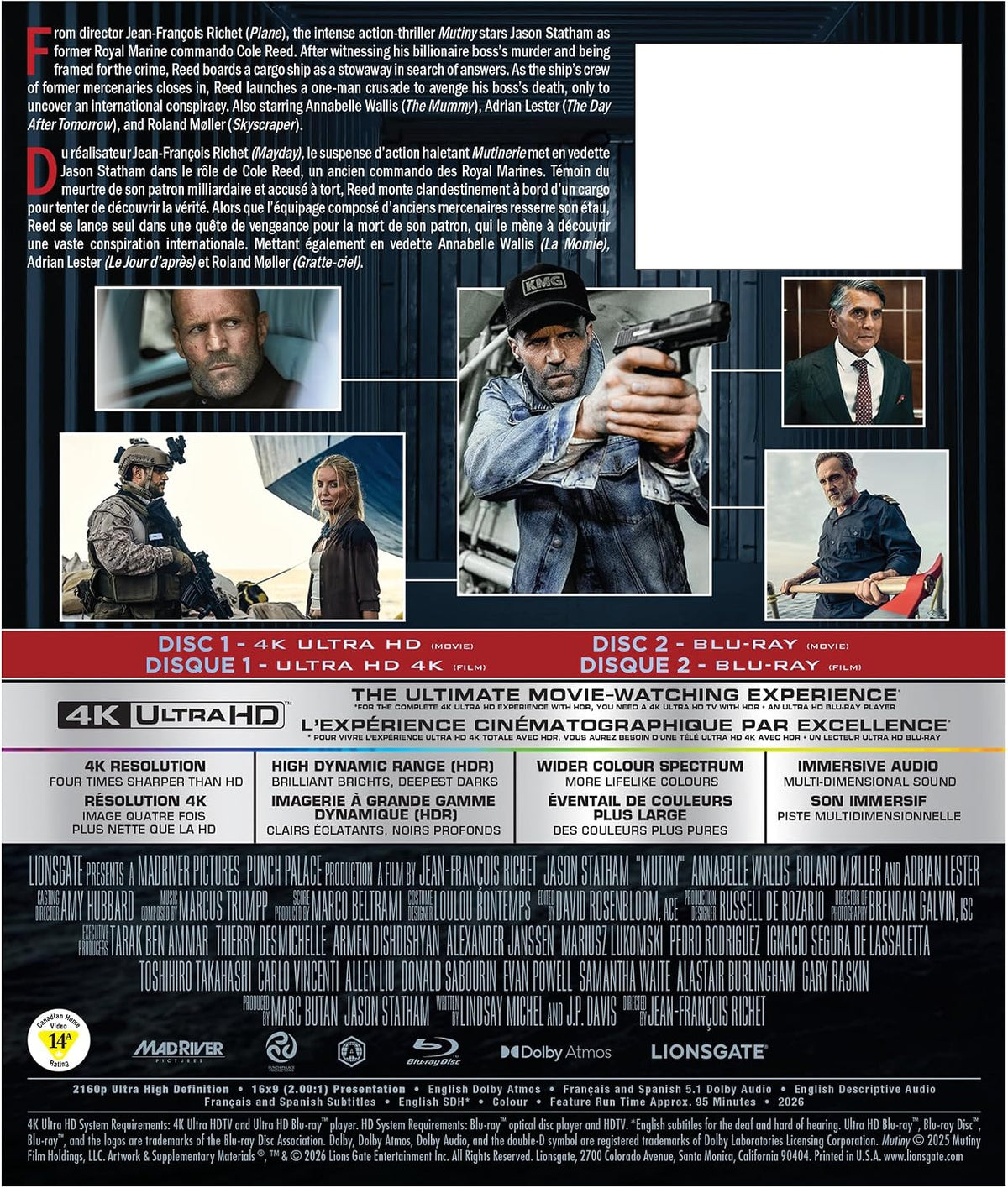 Mutiny [4K Ultra HD + Blu-ray] - canadian back jcard