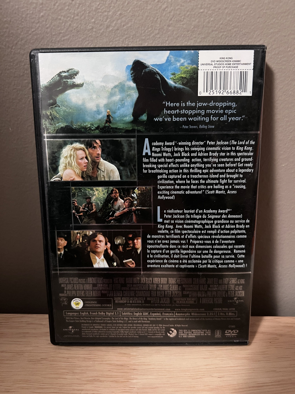 King Kong (2005): Widescreen - back