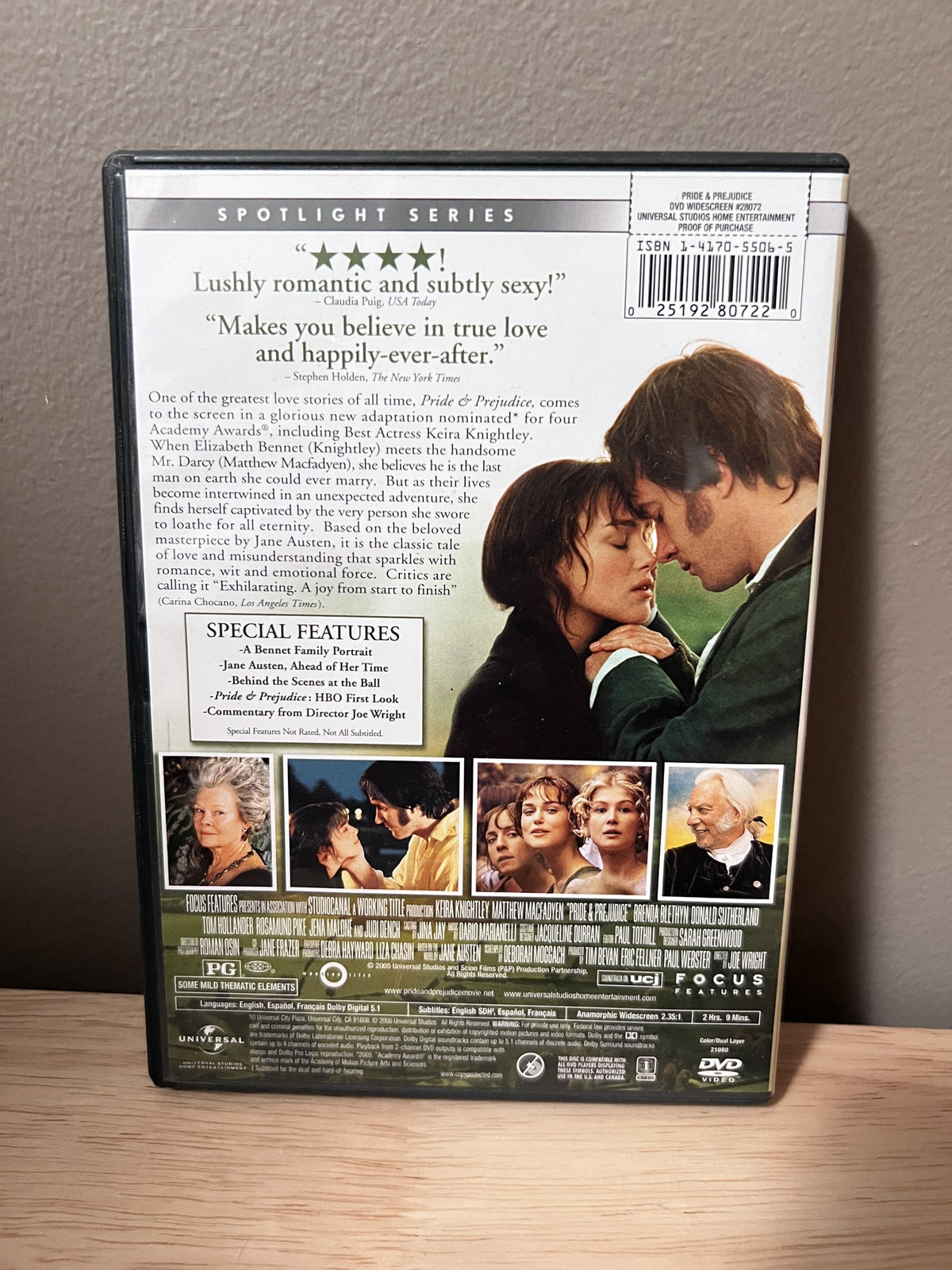 Pride & Prejudice (2005): Widescreen - back