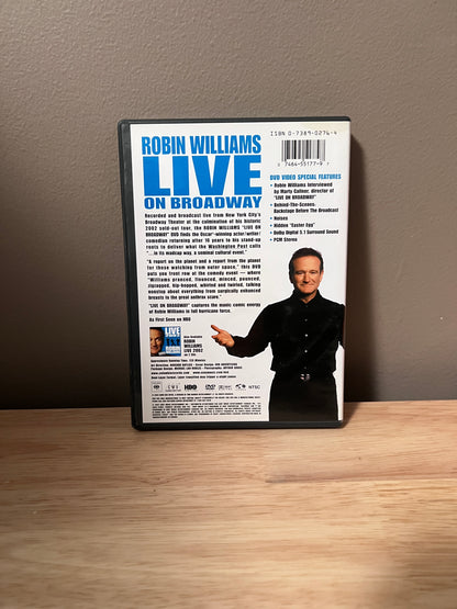 Back cover of Robin Williams: Live on Broadway DVD