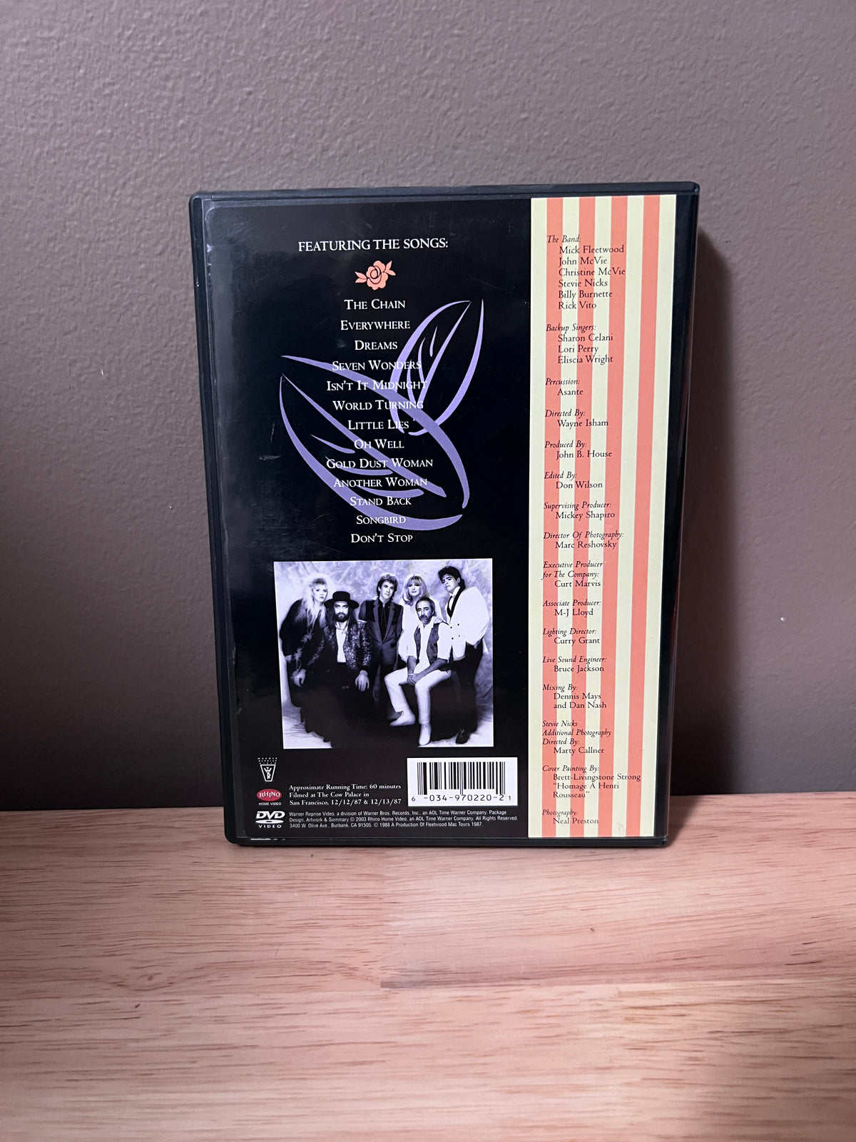 Back cover of Fleetwood Mac: Tango in the Night DVD