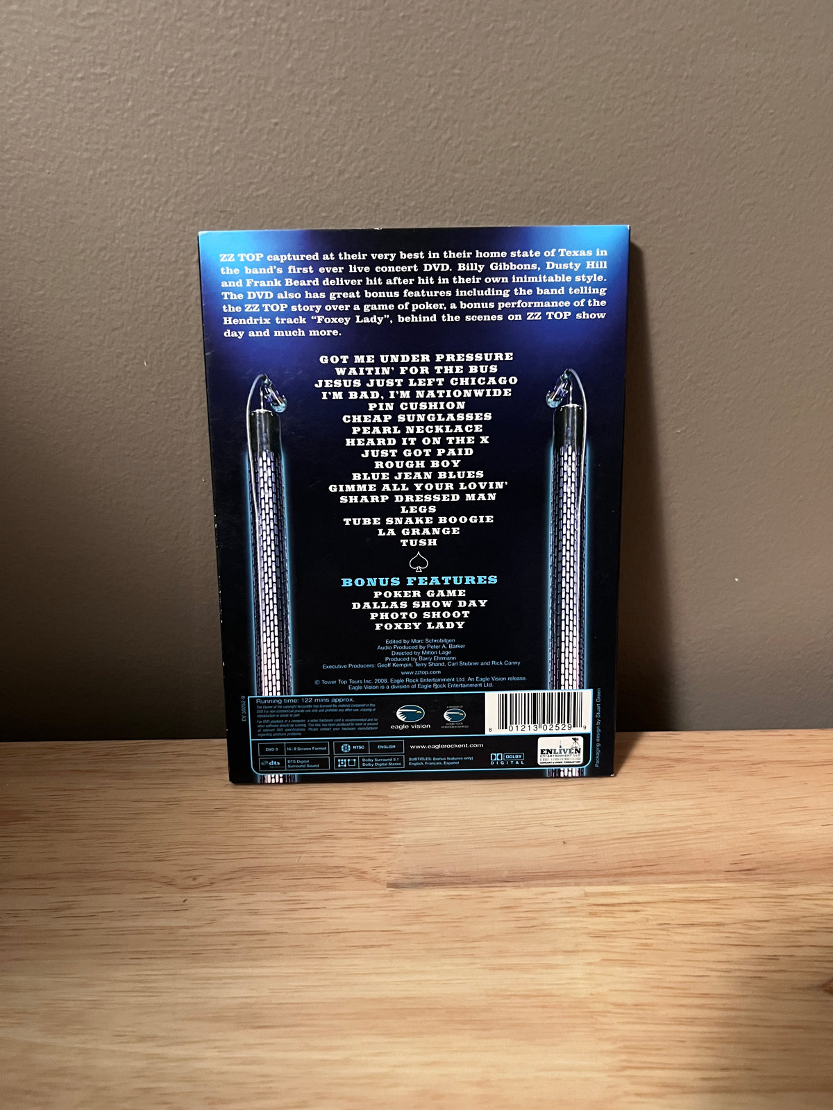 Back cover of ZZ Top: Live from Texas DVD