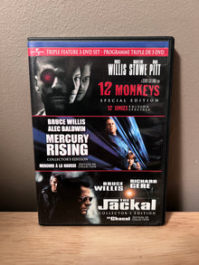 Front cover of 12 Monkeys / Mercury Rising / The Jackal: Triple Feature DVD