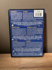 Rear / packaging view of 12 Monkeys / Mercury Rising / The Jackal: Triple Feature DVD