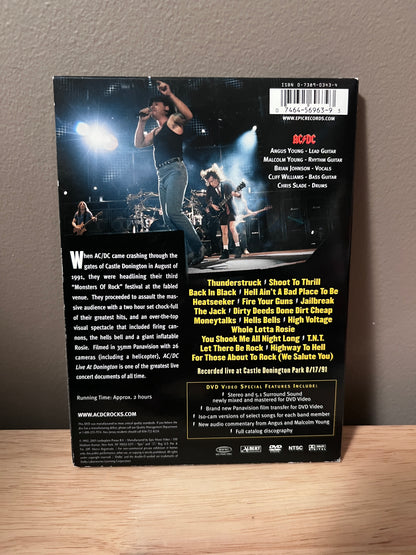 Rear / packaging view of AC/DC: Live at Donington DVD