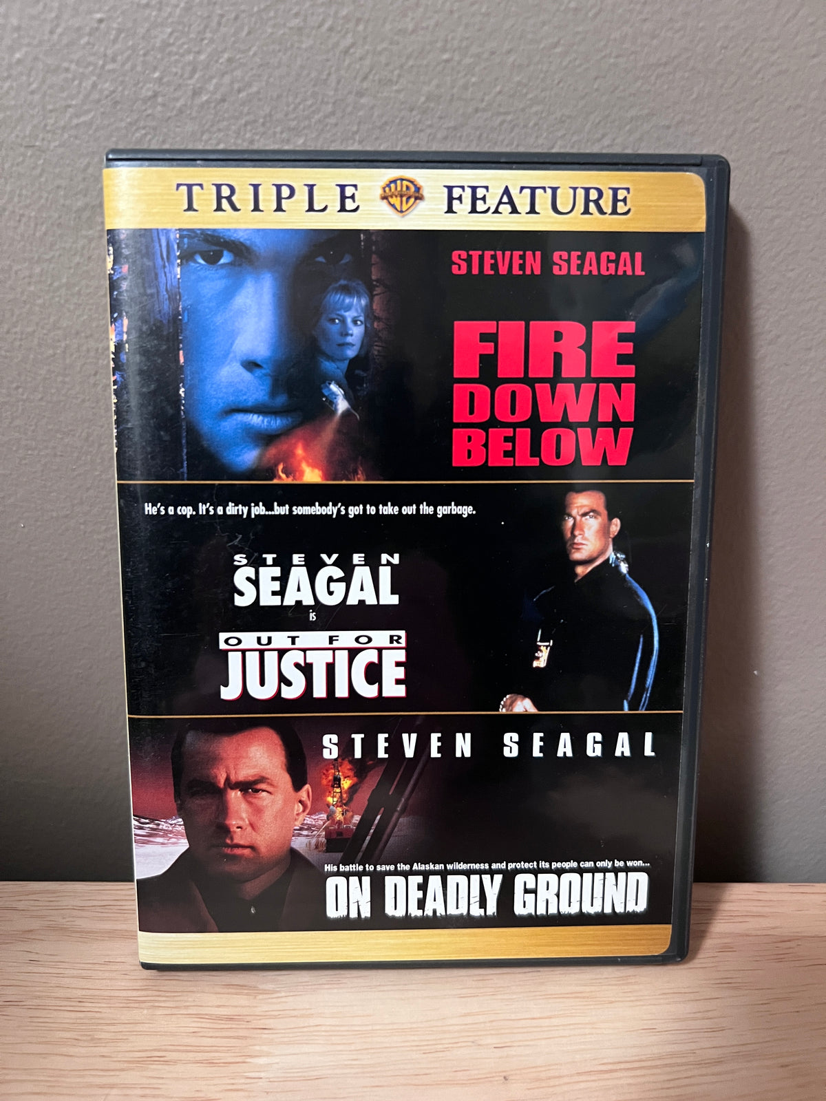 Front cover of Steven Seagal Triple Feature: Fire Down Below / Out for Justice / On Deadly Ground DVD