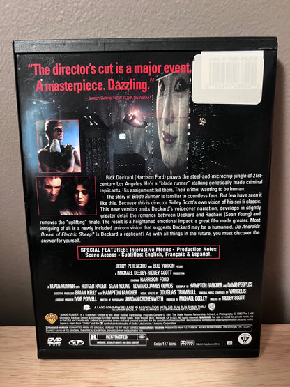 Rear / packaging view of Blade Runner: The Director's Cut DVD