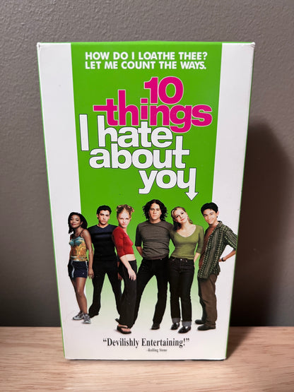Front packaging of 10 Things I Hate About You VHS