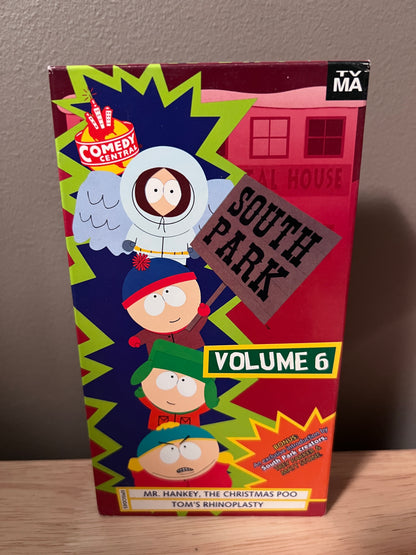 Front packaging of South Park: Volume 6 VHS
