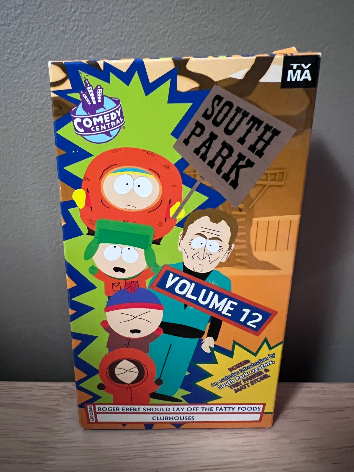 Front packaging of South Park: Volume 12 VHS