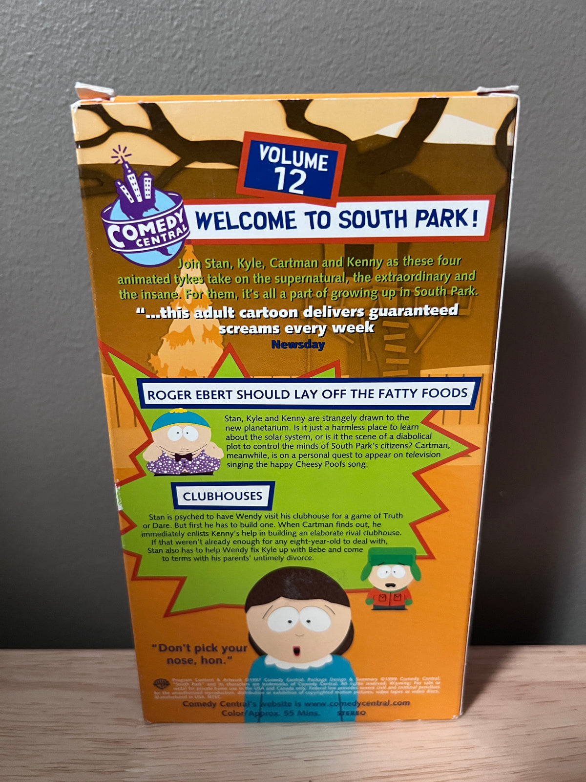 Back packaging of South Park: Volume 12 VHS