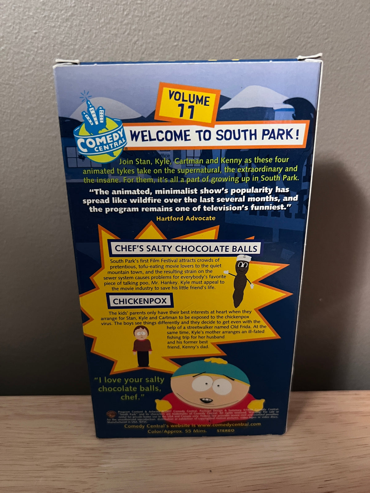 Back packaging of South Park: Volume 11 VHS