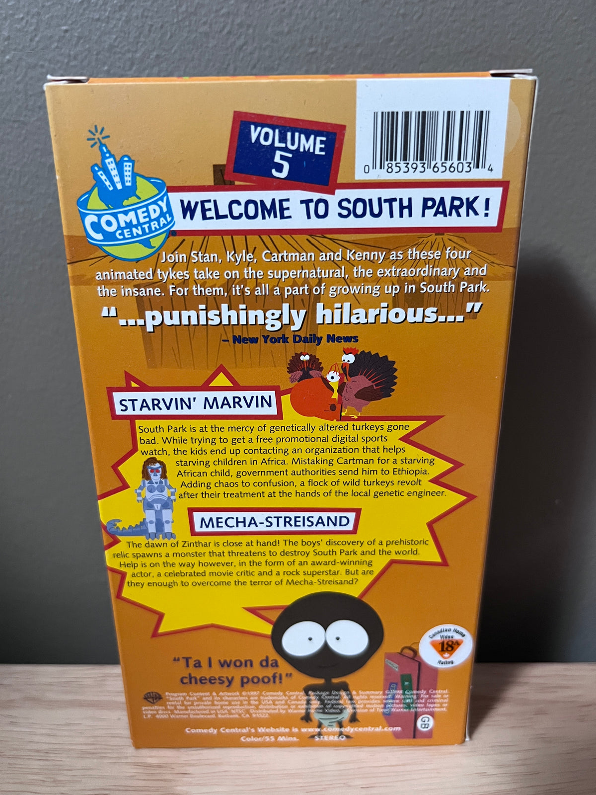 Back packaging of South Park: Volume 5 VHS