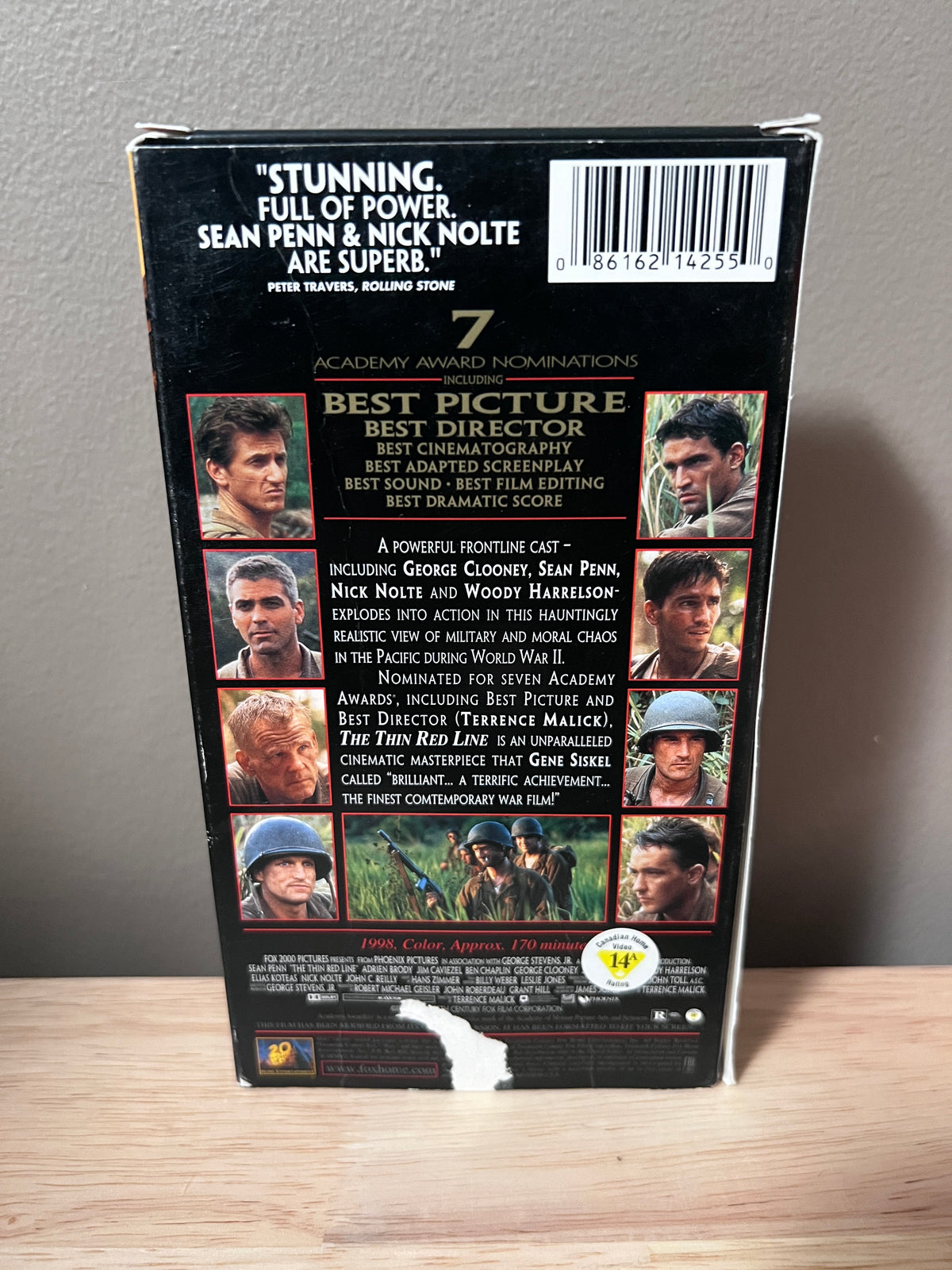 Back packaging of The Thin Red Line VHS