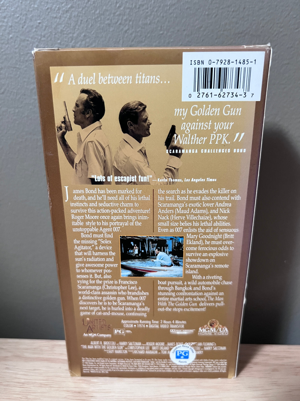 Back packaging of The Man with the Golden Gun: The James Bond 007 Collection VHS