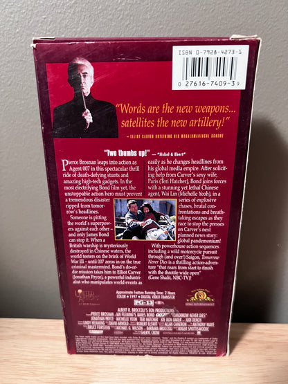 Back packaging of Tomorrow Never Dies: The James Bond 007 Collection VHS