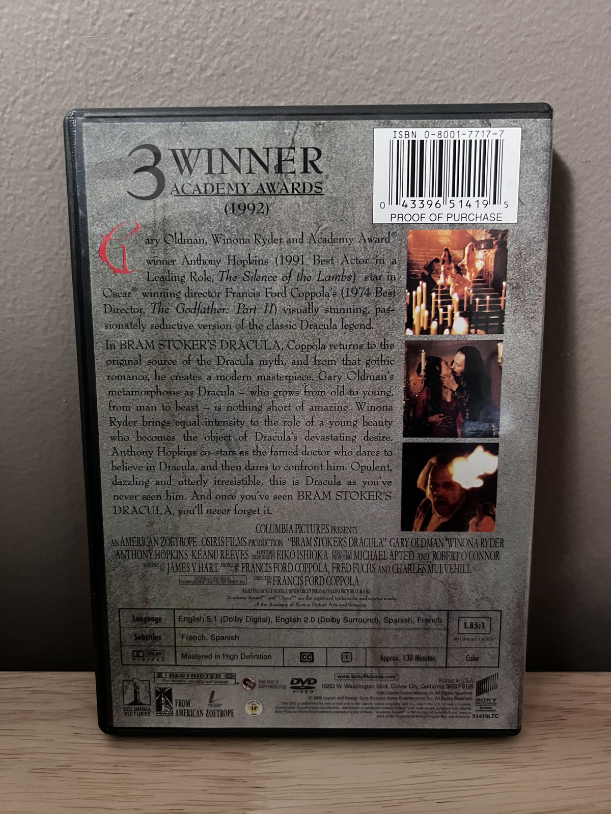 Bram Stoker’s Dracula (1992) — back