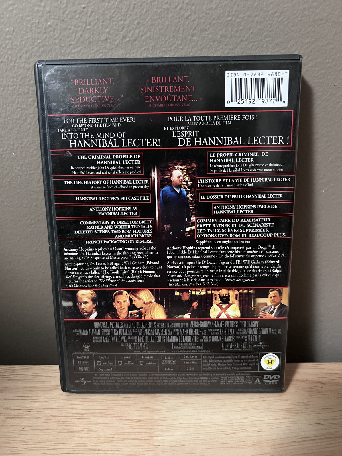 Red Dragon: Widescreen Collector’s Edition — back