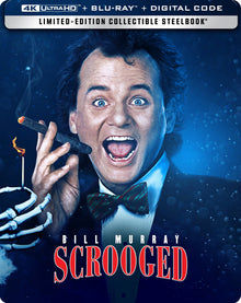 Scrooged Limited Edition Steelbook [4K Ultra HD + Blu-ray] - front with jcard